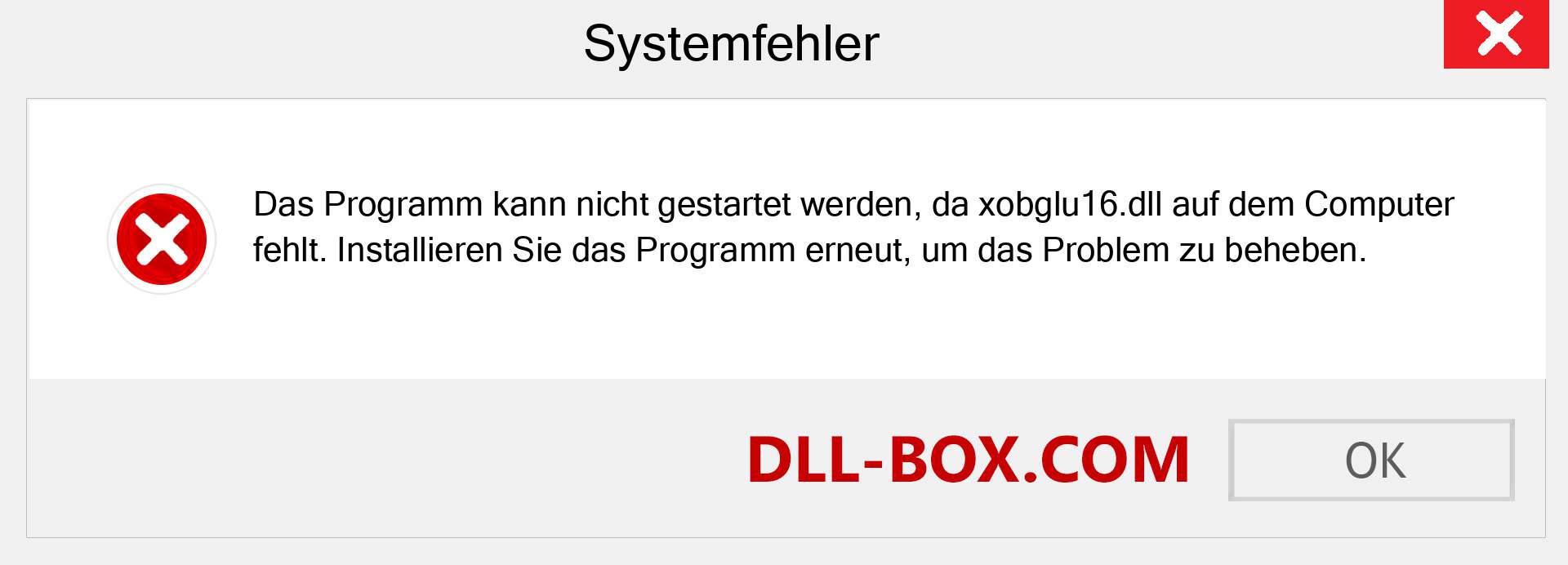 xobglu16.dll-Datei fehlt?. Download für Windows 7, 8, 10 - Fix xobglu16 dll Missing Error unter Windows, Fotos, Bildern