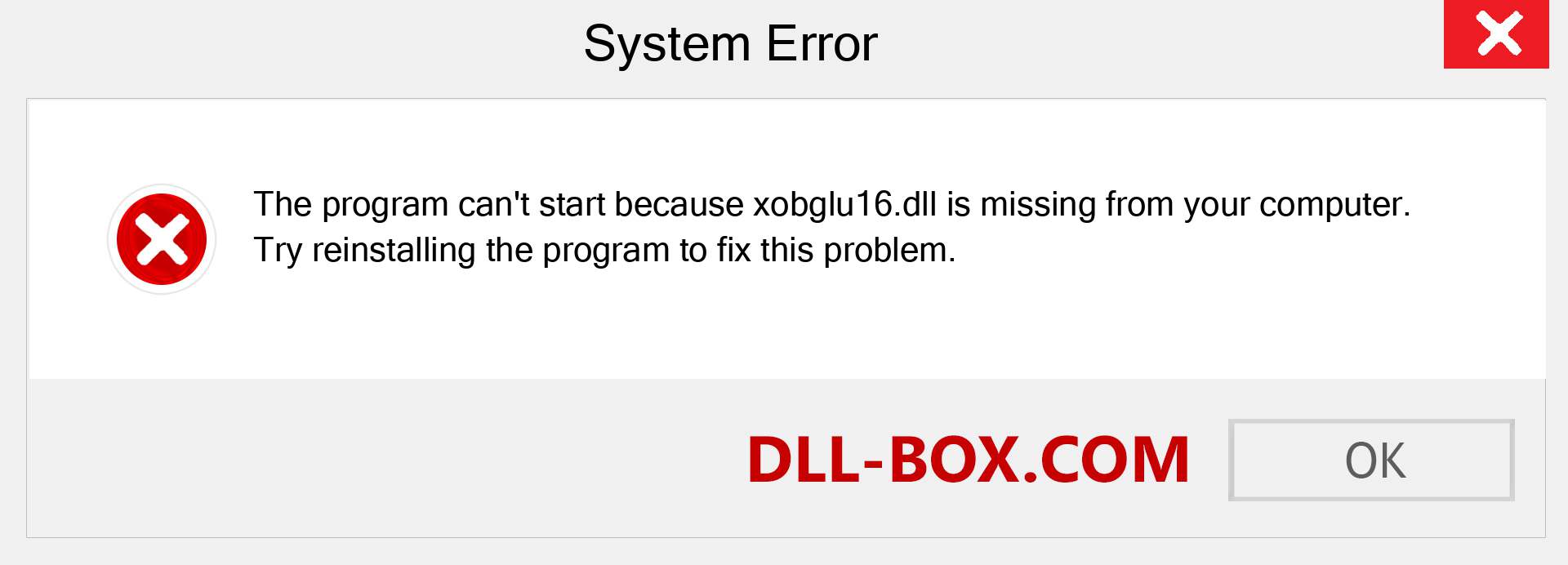  xobglu16.dll file is missing?. Download for Windows 7, 8, 10 - Fix  xobglu16 dll Missing Error on Windows, photos, images